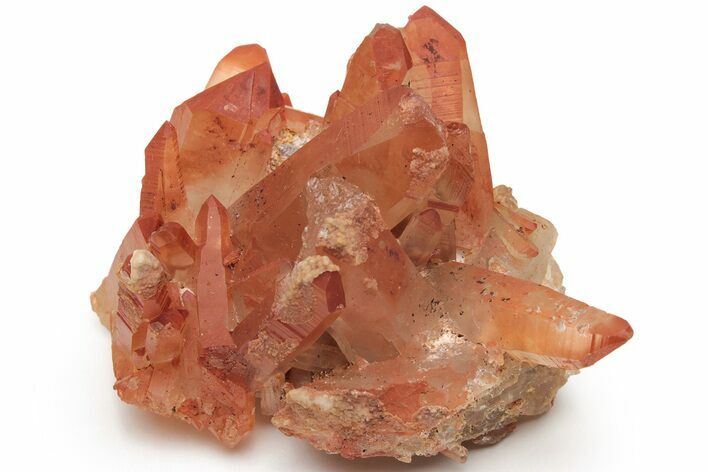 Natural Red Quartz Crystal Cluster - Morocco #219004